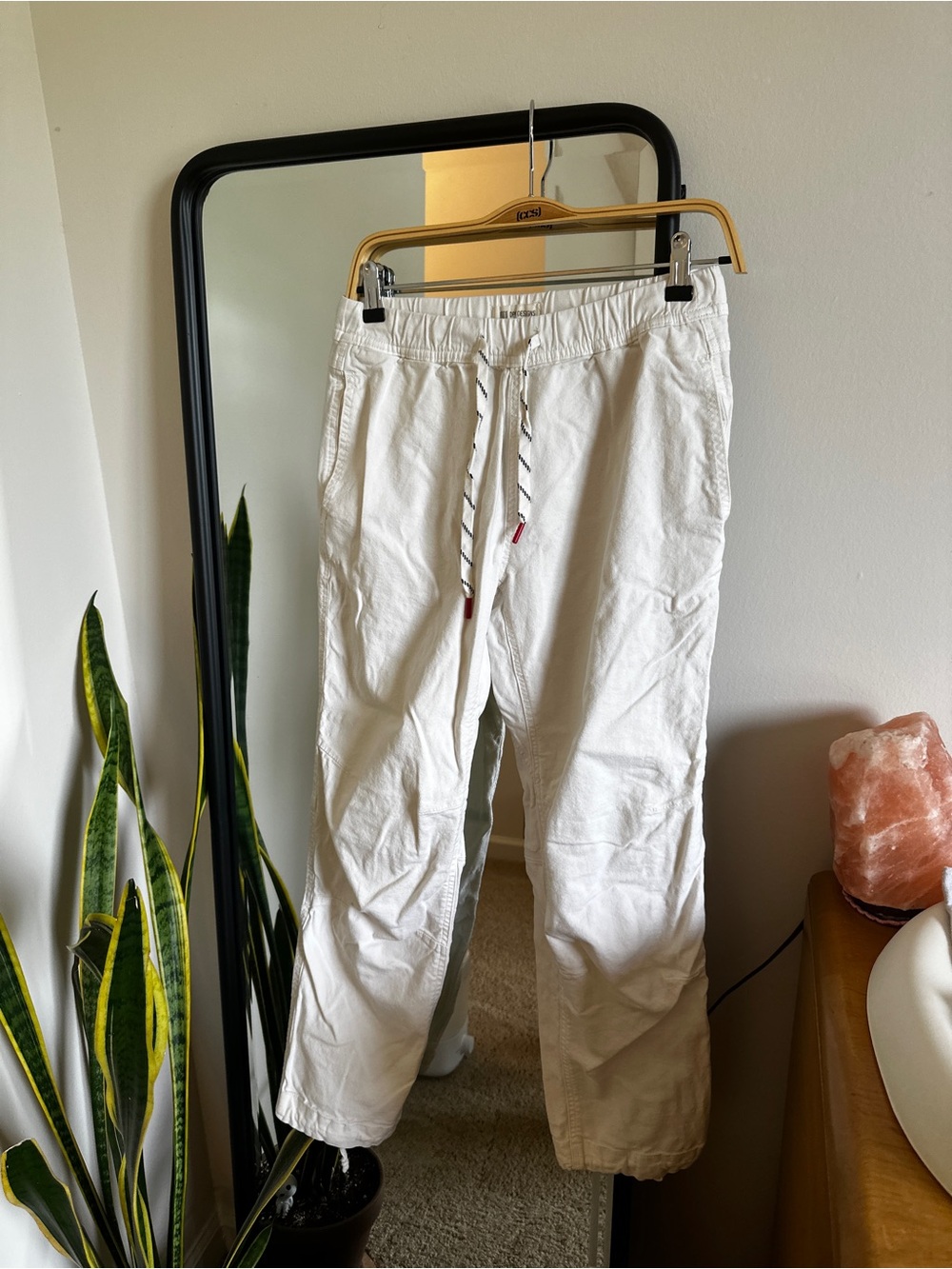 Topo Designs White Drawstring Cropped Pants